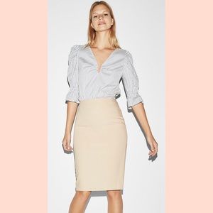Express Studio Glen Plaid High Waist Pencil Skirt